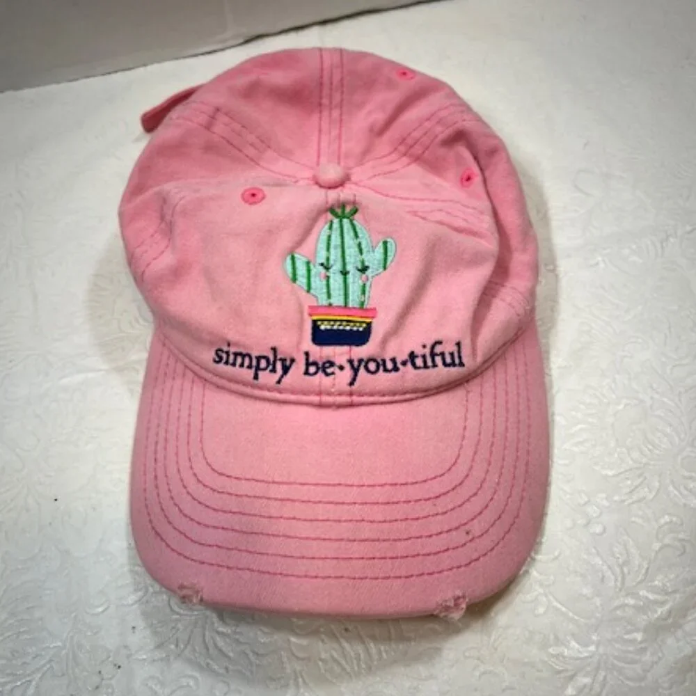 Simply Be-you-tiful Distressed Cotton Cactus Adjustable Hat Baseball Cap